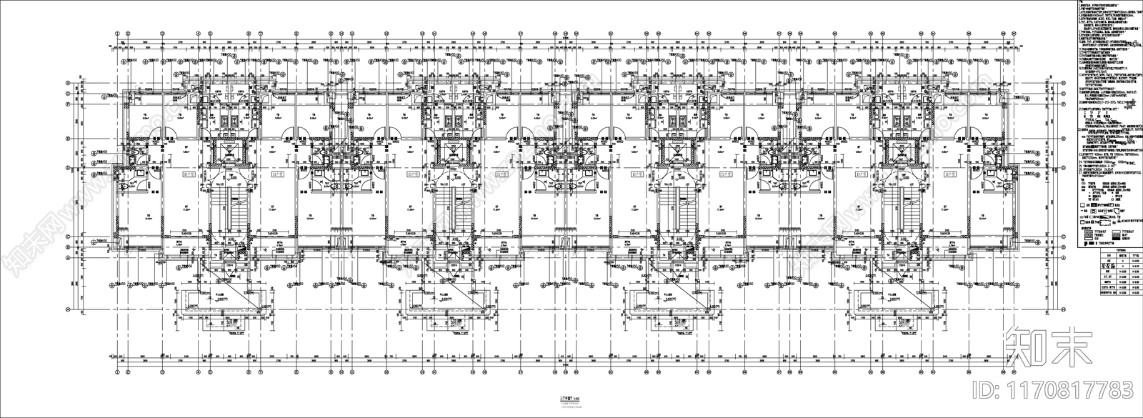 现代新中式住宅楼建筑cad施工图下载【ID:1170817783】