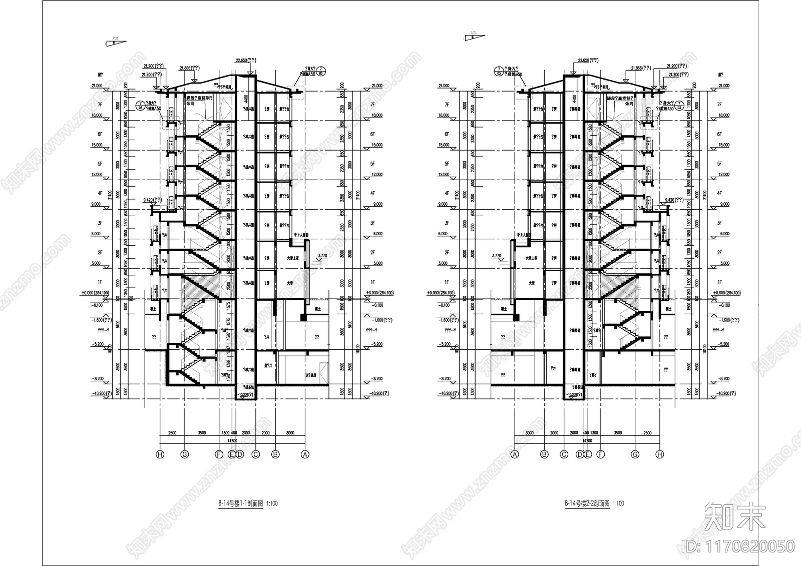 现代新中式住宅楼建筑cad施工图下载【ID:1170820050】