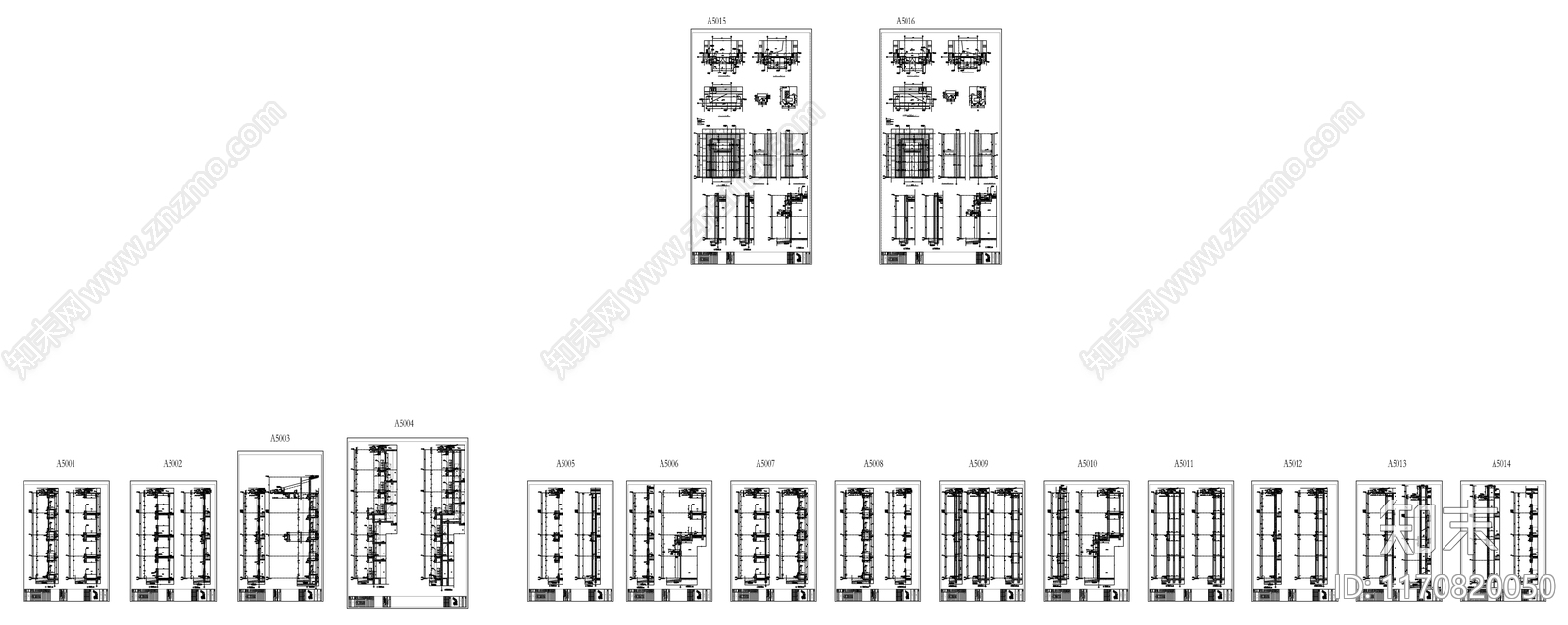 现代新中式住宅楼建筑cad施工图下载【ID:1170820050】