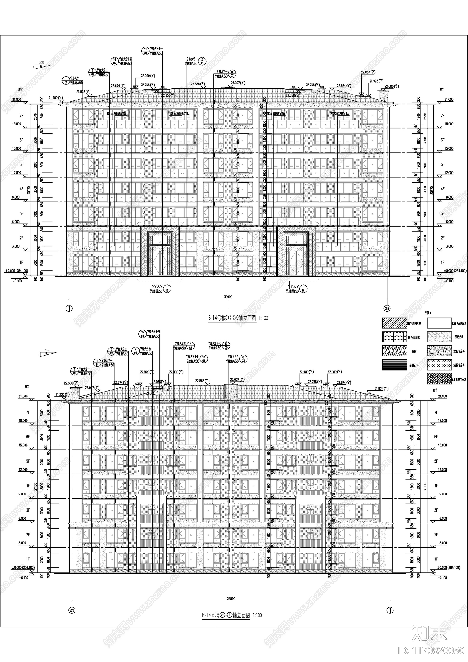 现代新中式住宅楼建筑cad施工图下载【ID:1170820050】