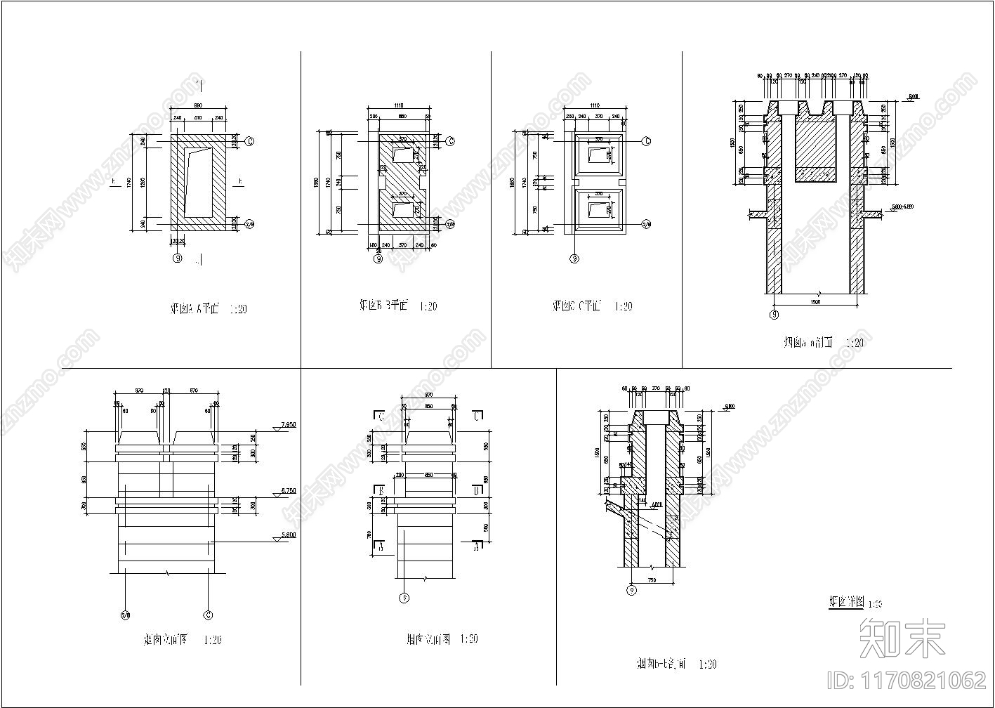 美式别墅建筑cad施工图下载【ID:1170821062】