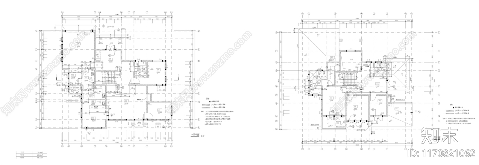 美式别墅建筑cad施工图下载【ID:1170821062】