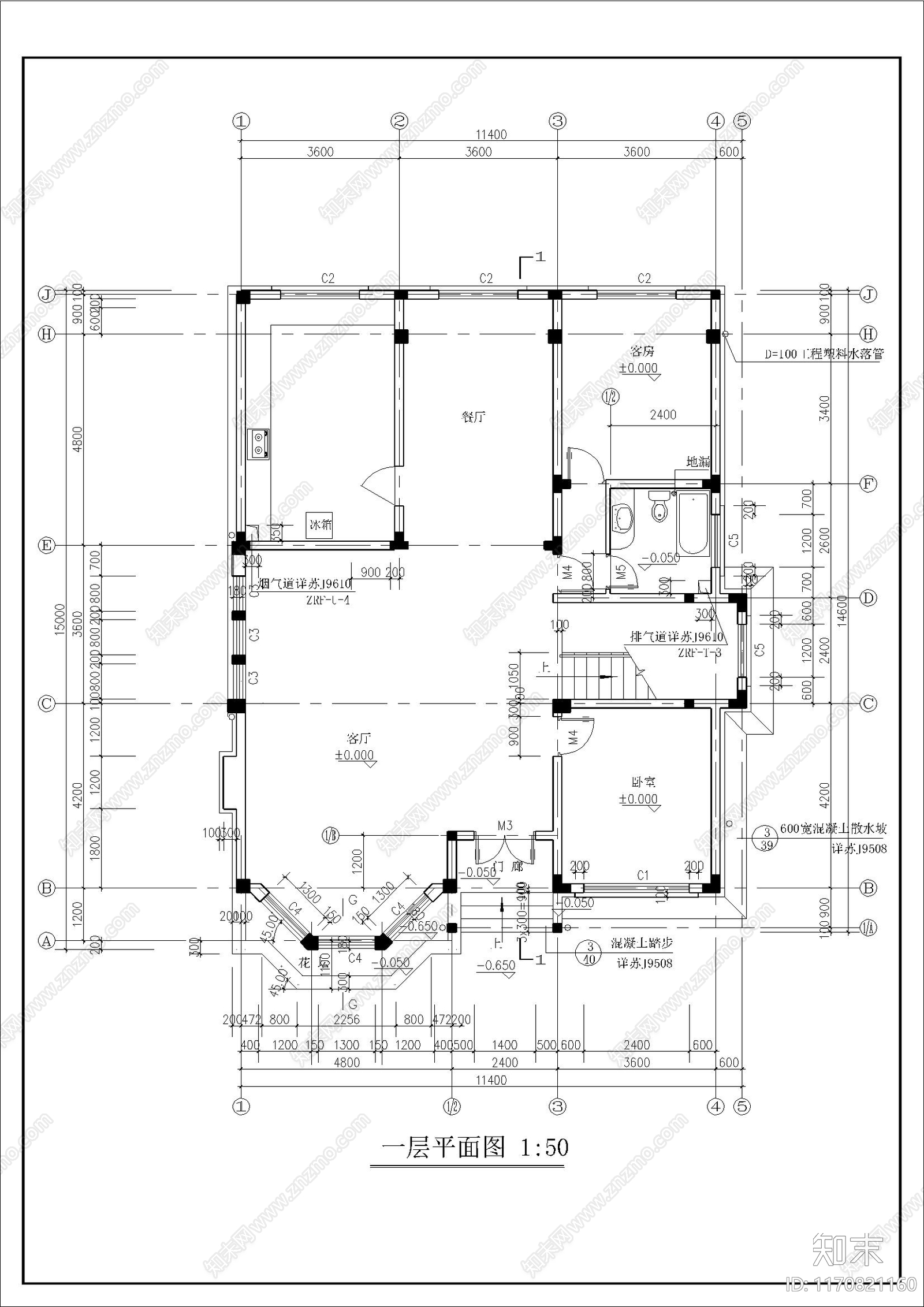 现代别墅建筑cad施工图下载【ID:1170821160】