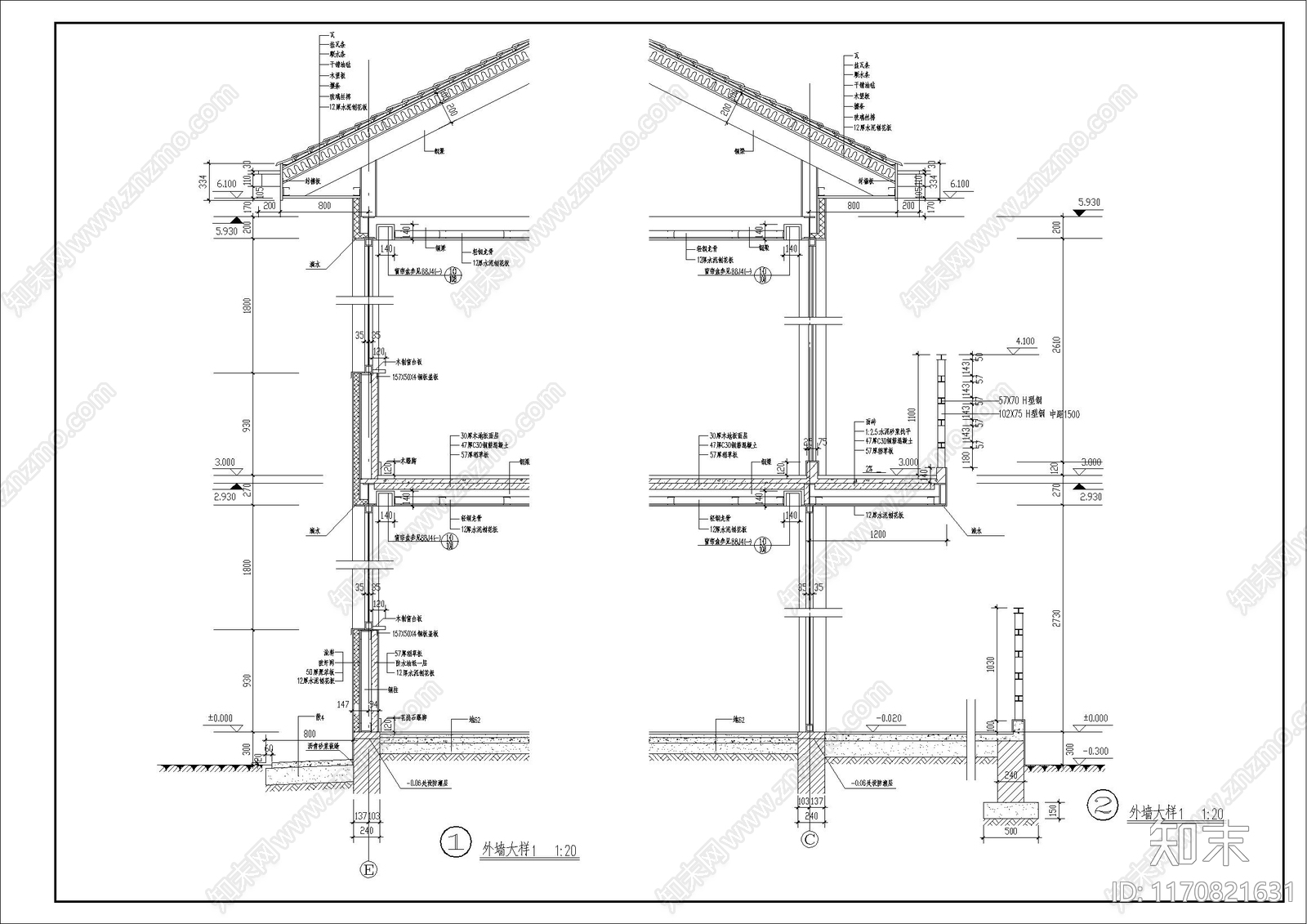 现代别墅建筑cad施工图下载【ID:1170821631】