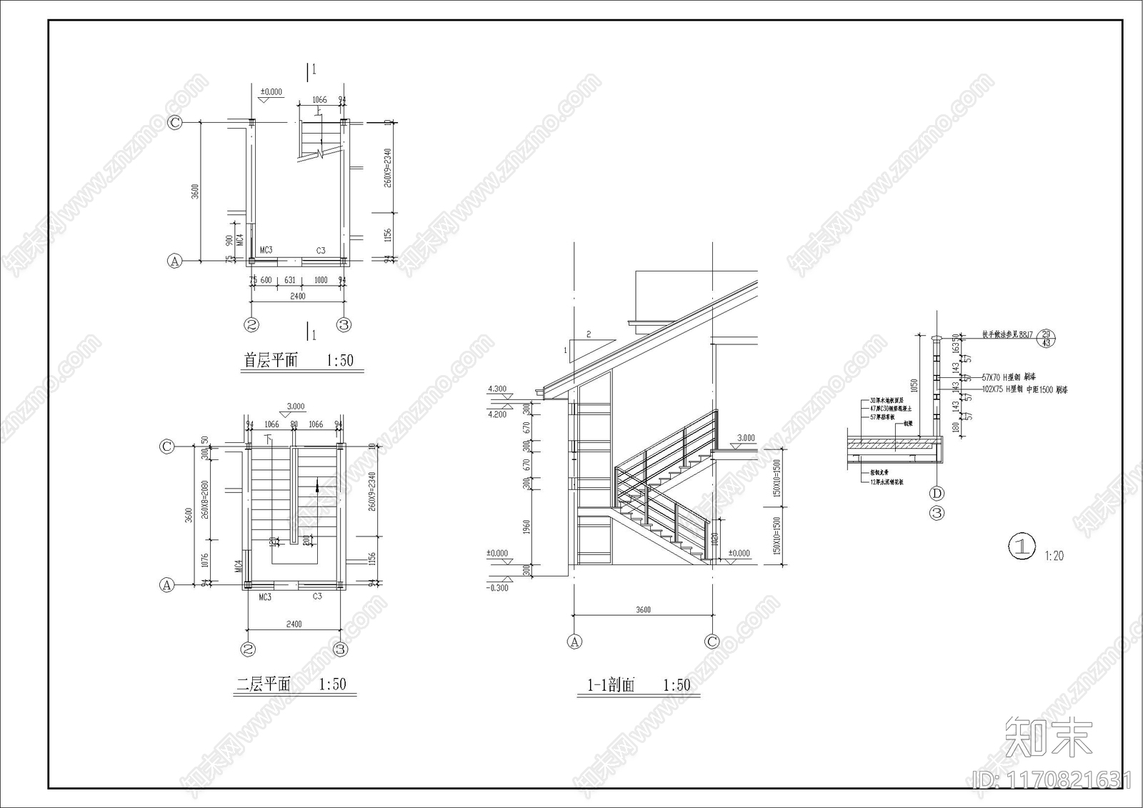 现代别墅建筑cad施工图下载【ID:1170821631】