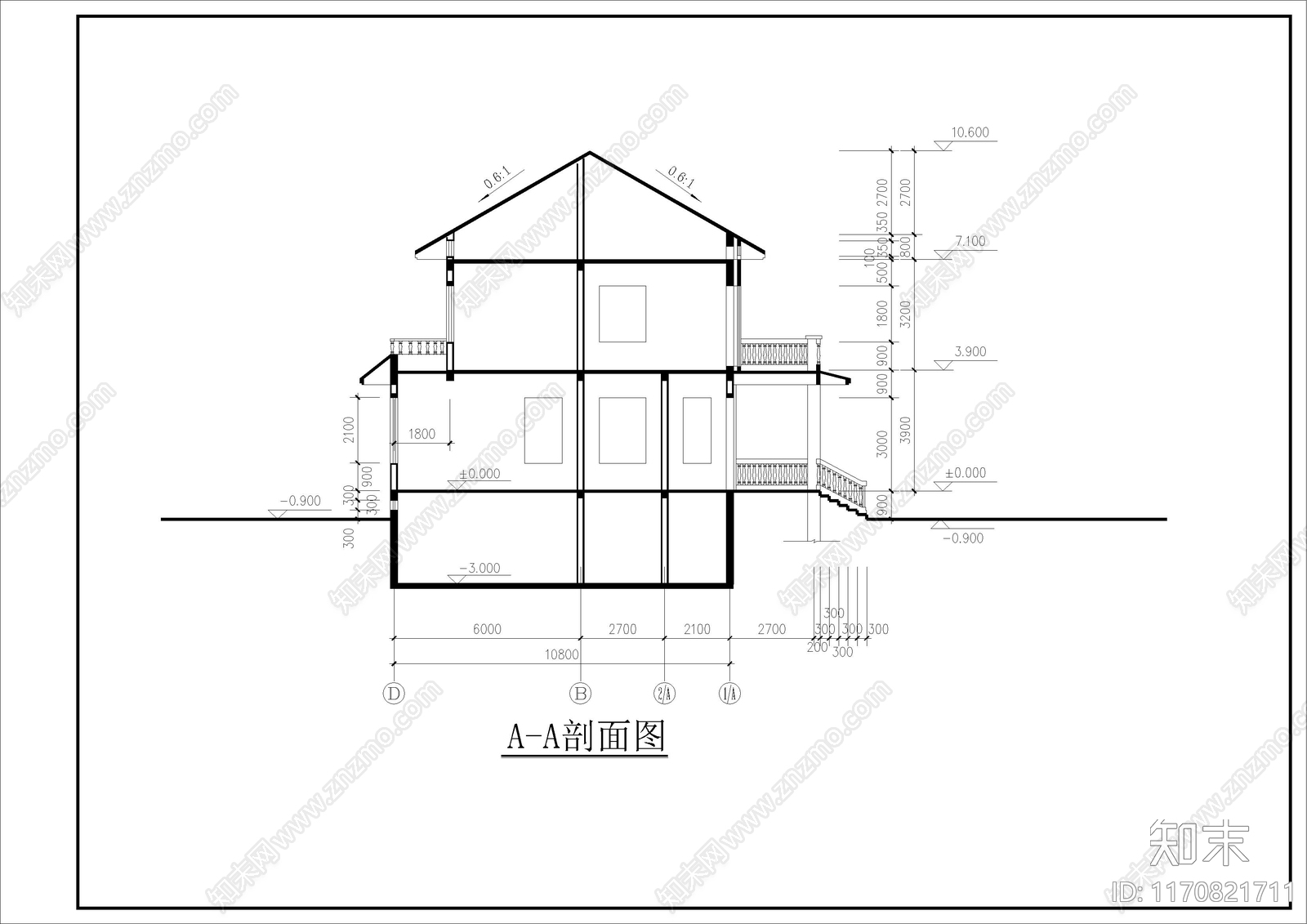 现代别墅建筑cad施工图下载【ID:1170821711】