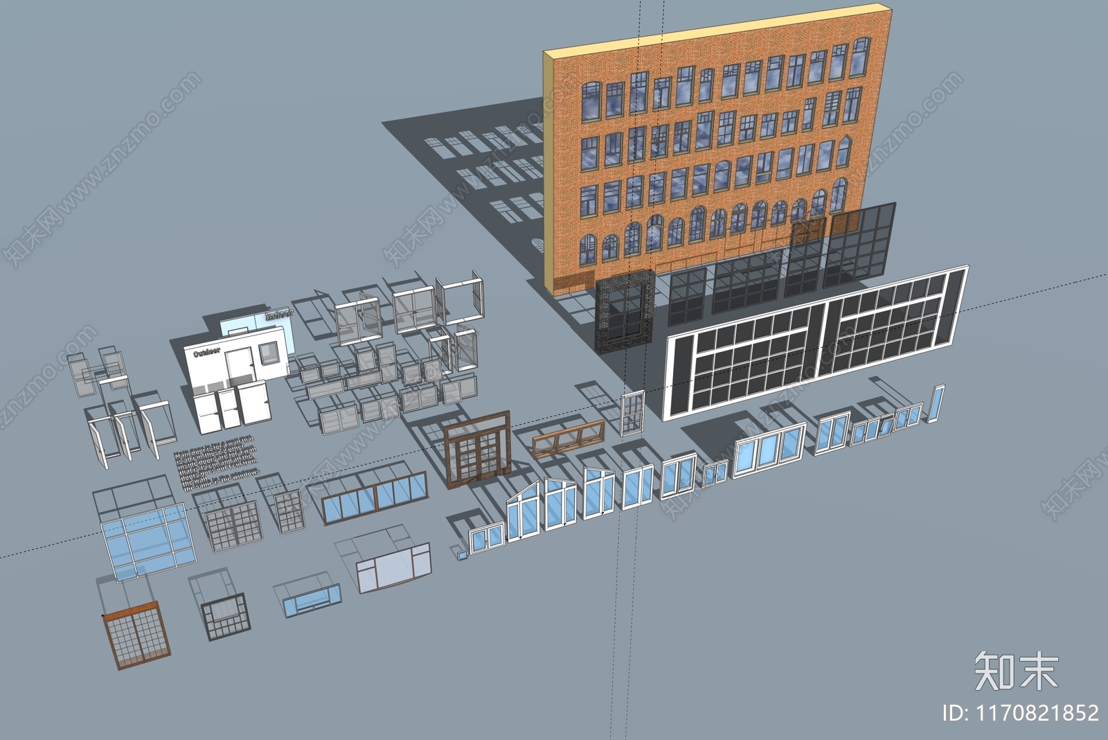 现代窗户组合SU模型下载【ID:1170821852】