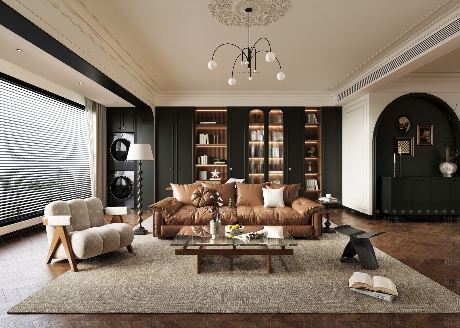 法式简约家居客厅3D模型下载【ID:1170822758】