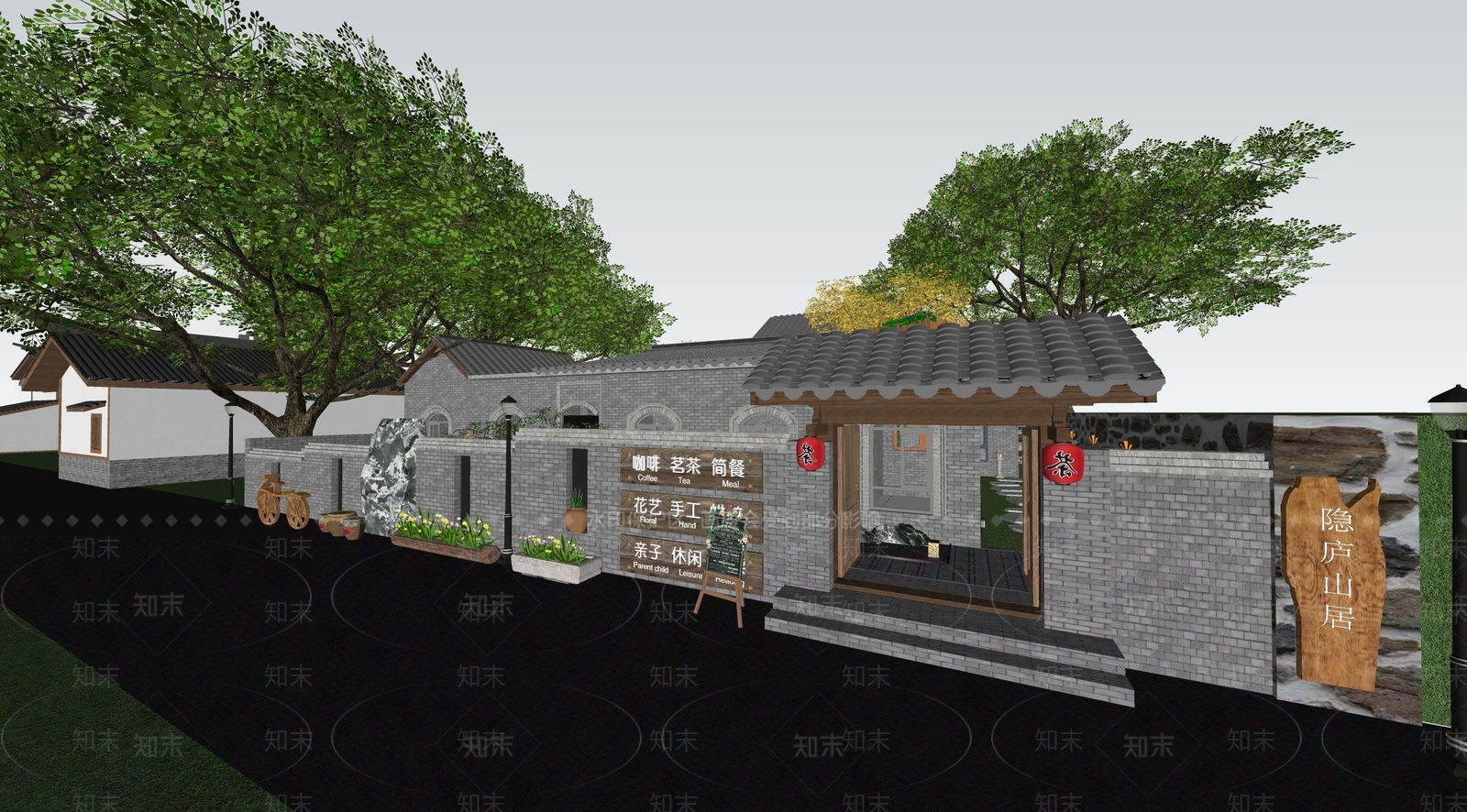 复古现代乡村民房SU模型下载【ID:1170824445】
