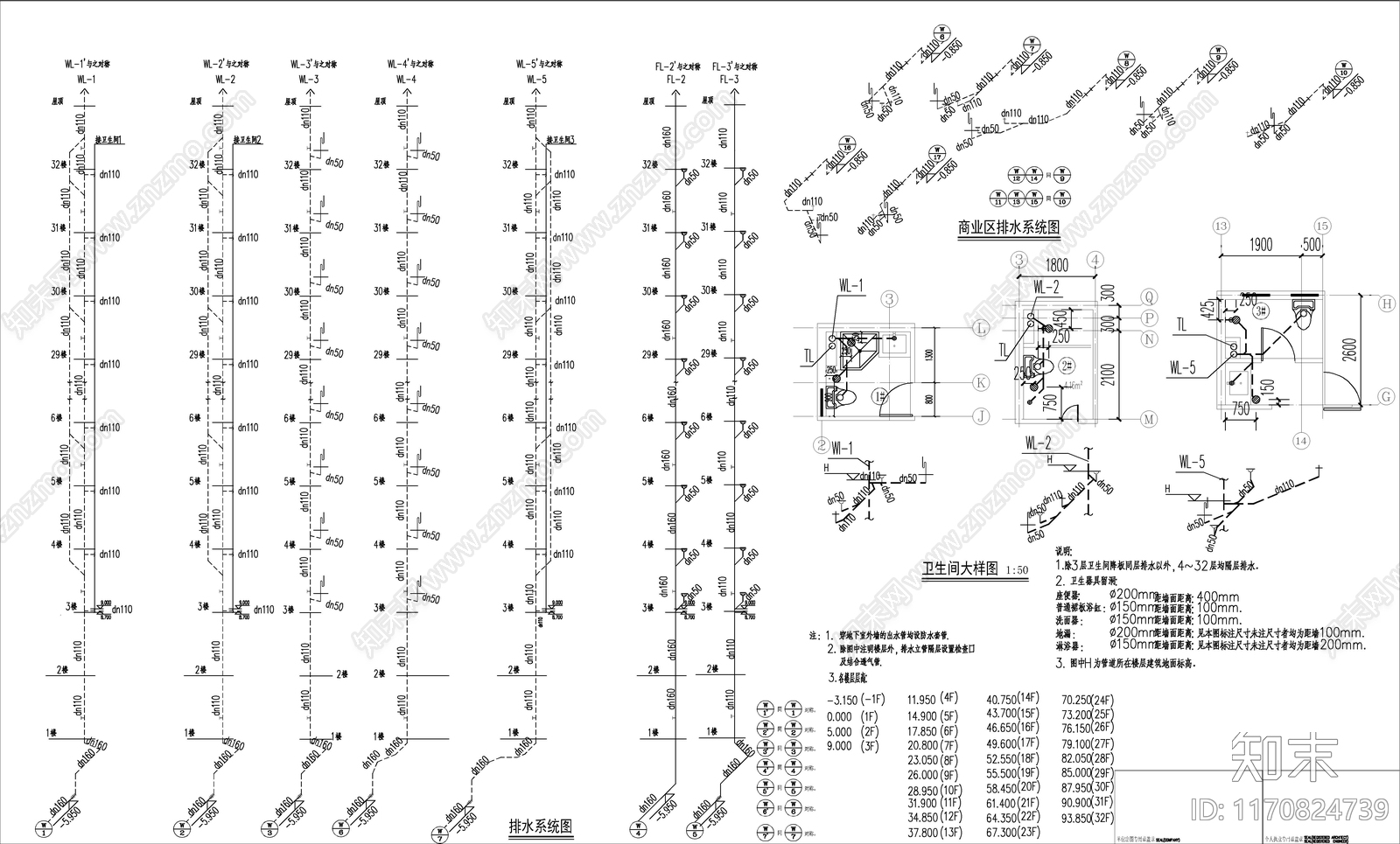 给排水图cad施工图下载【ID:1170824739】