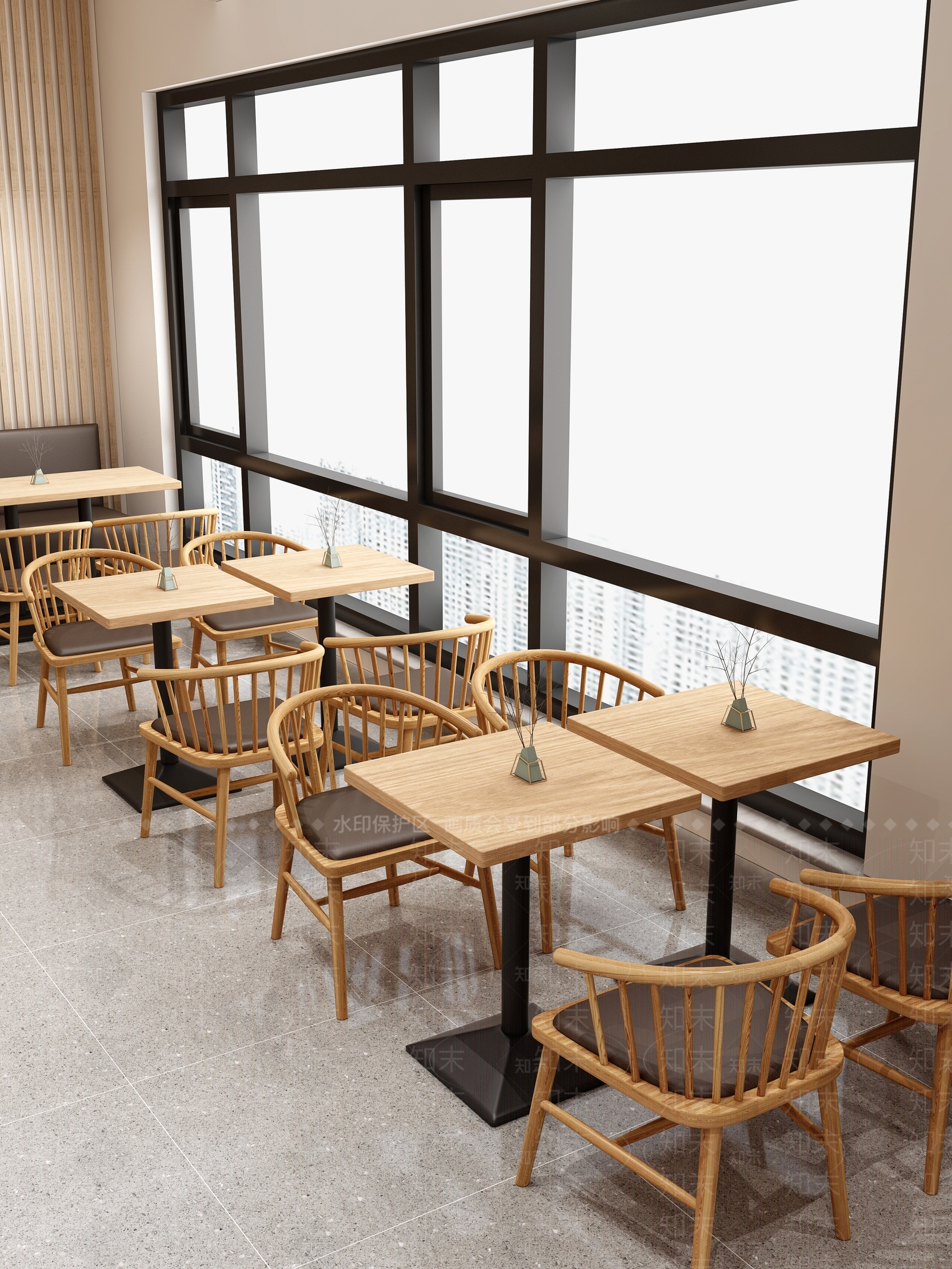 现代北欧茶餐厅3D模型下载【ID:1170829834】