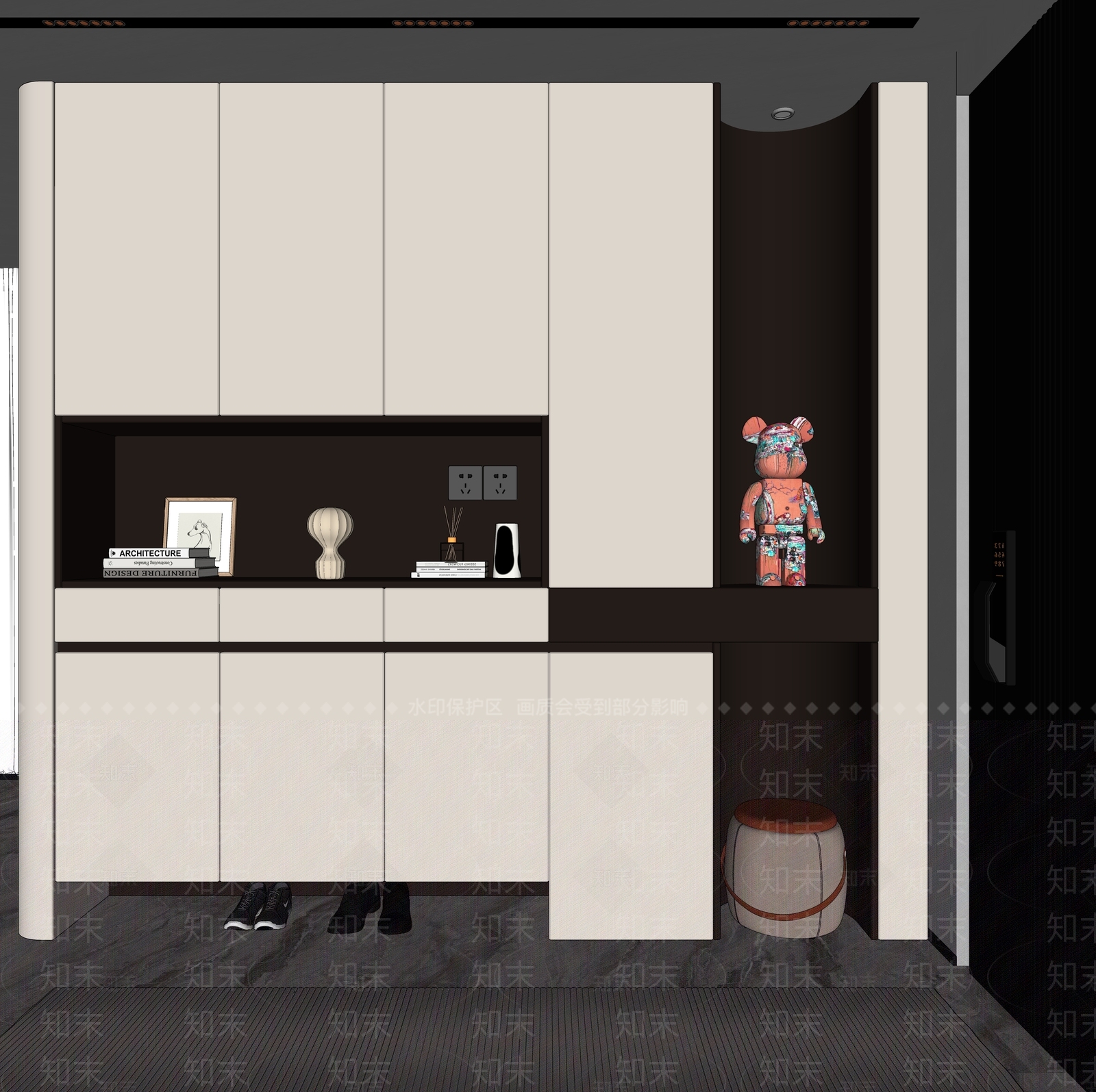 现代鞋柜SU模型下载【ID:1170831262】