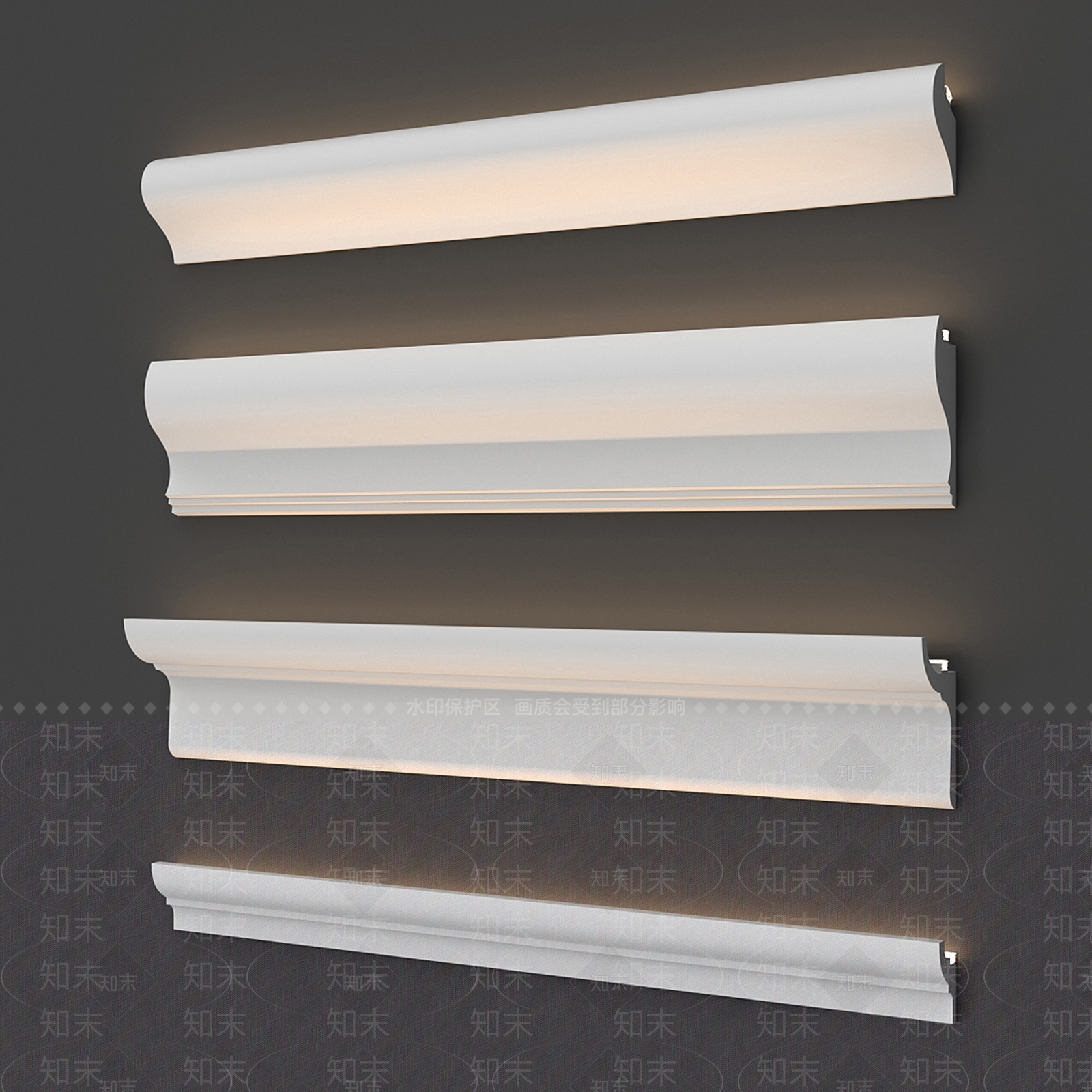 现代奶油线条3D模型下载【ID:1170832095】