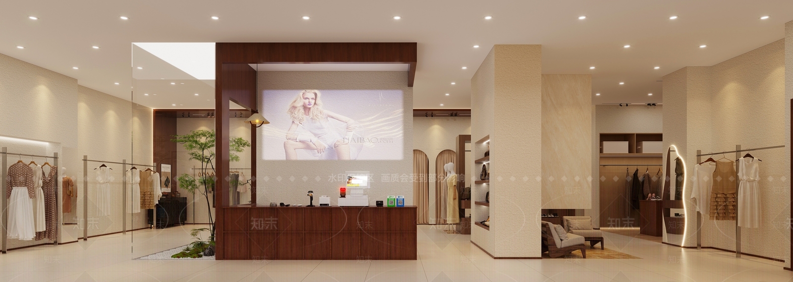 现代中古服装店3D模型下载【ID:1170833594】