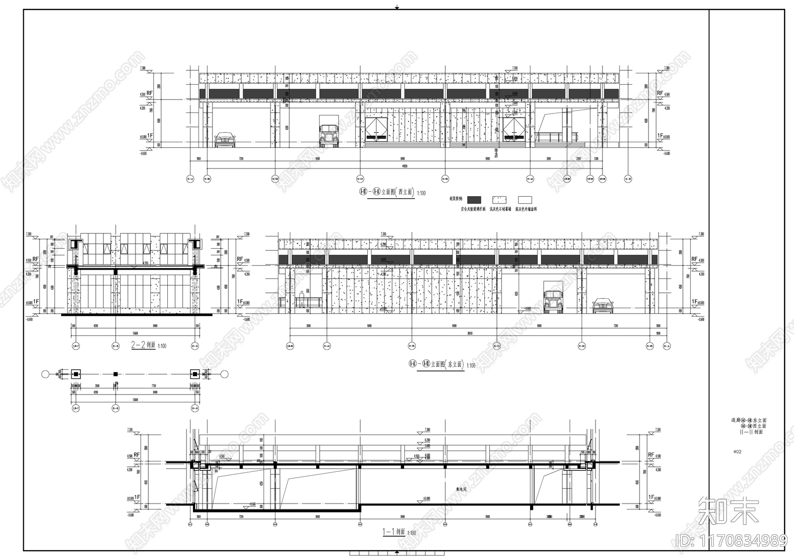 现代办公楼建筑cad施工图下载【ID:1170834989】