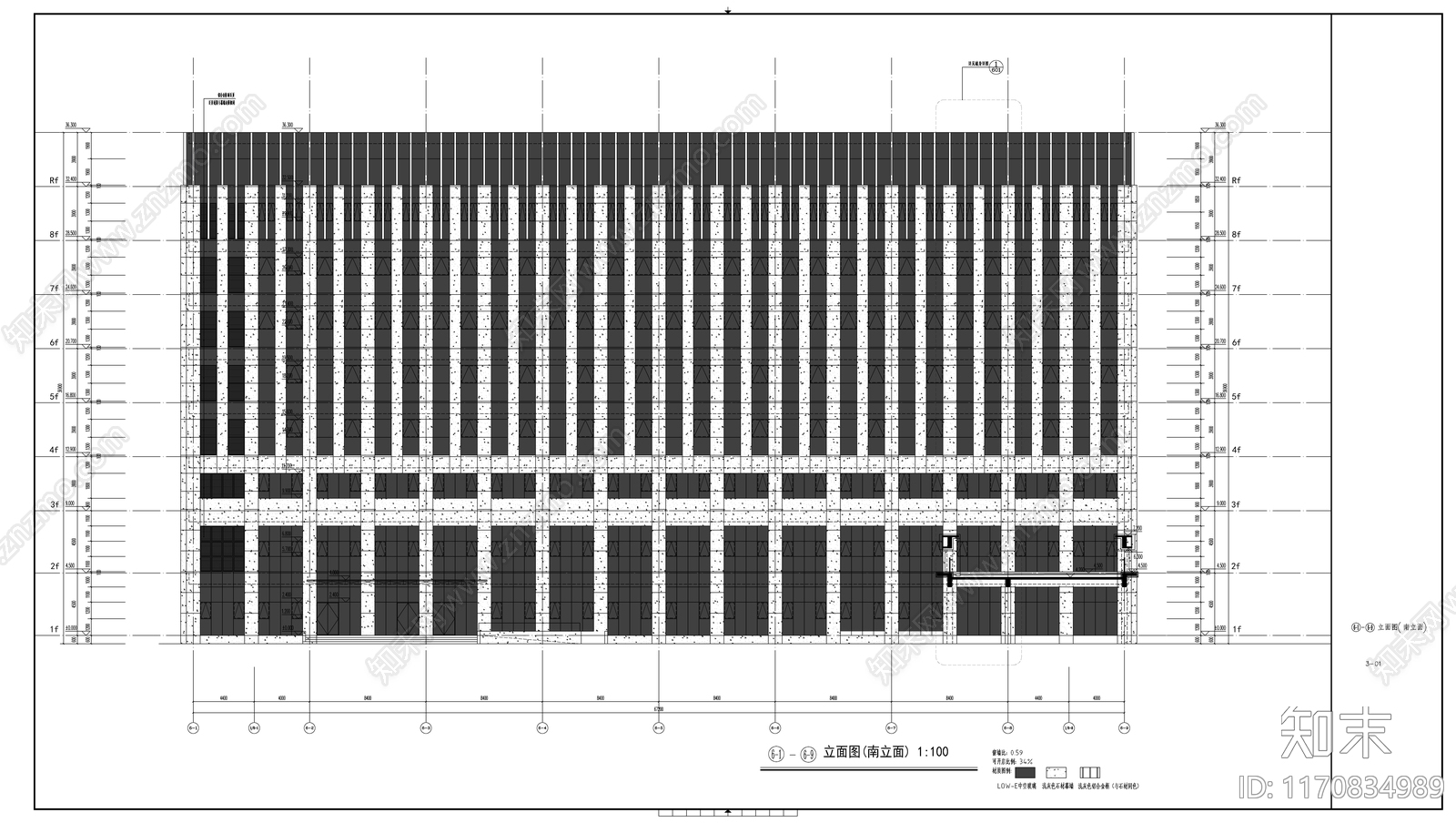 现代办公楼建筑cad施工图下载【ID:1170834989】