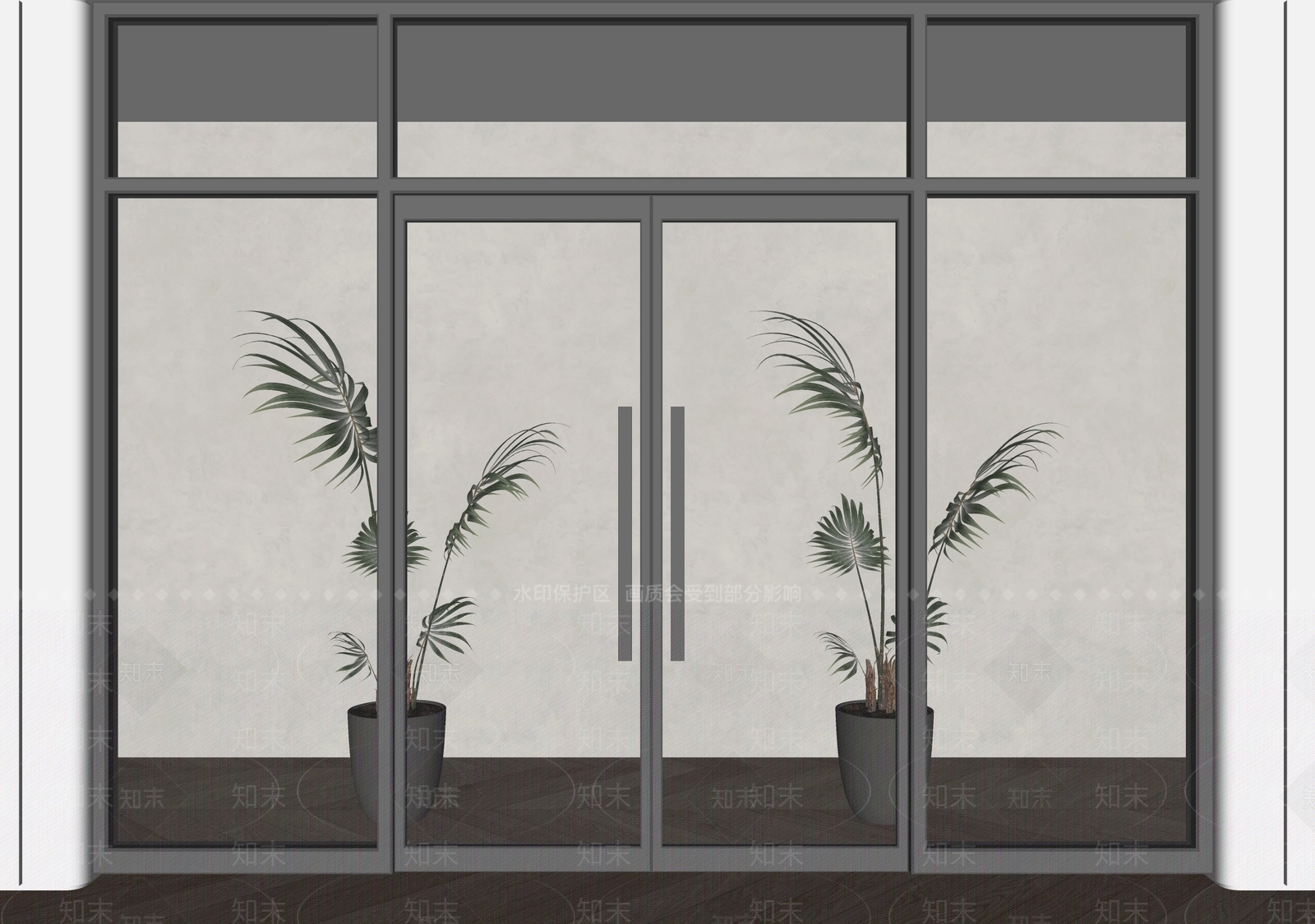 现代新中式推拉门SU模型下载【ID:1170835118】