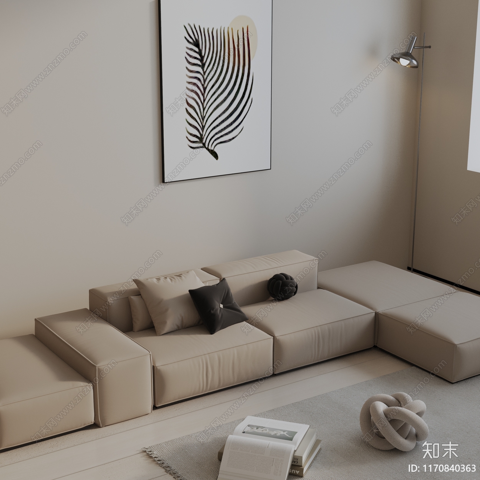 现代三人沙发3D模型下载【ID:1170840363】