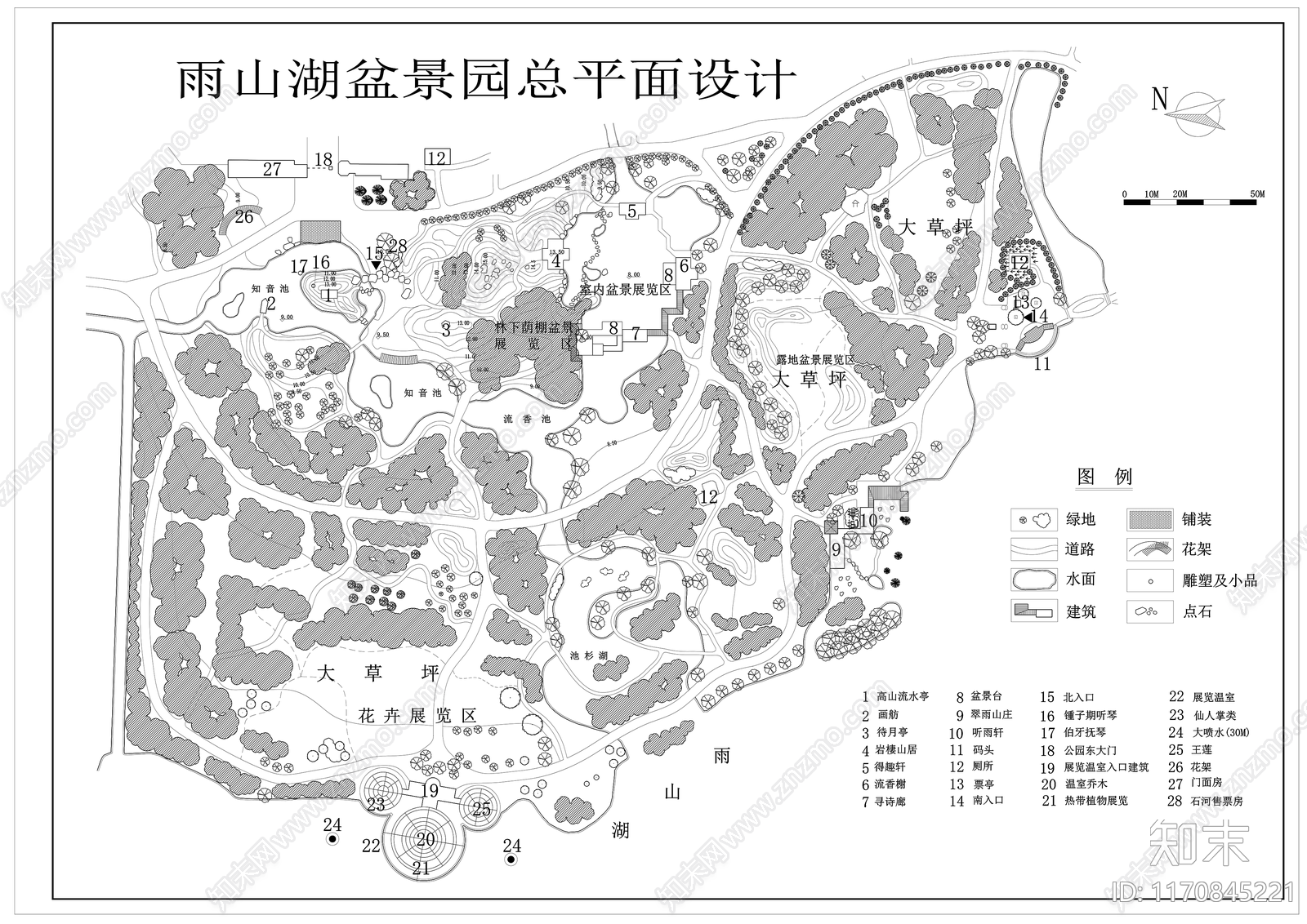 现代公园景观cad施工图下载【ID:1170845221】