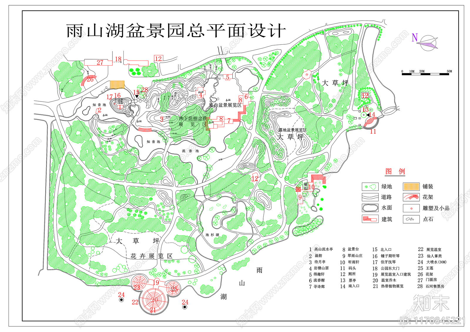 现代公园景观cad施工图下载【ID:1170845221】