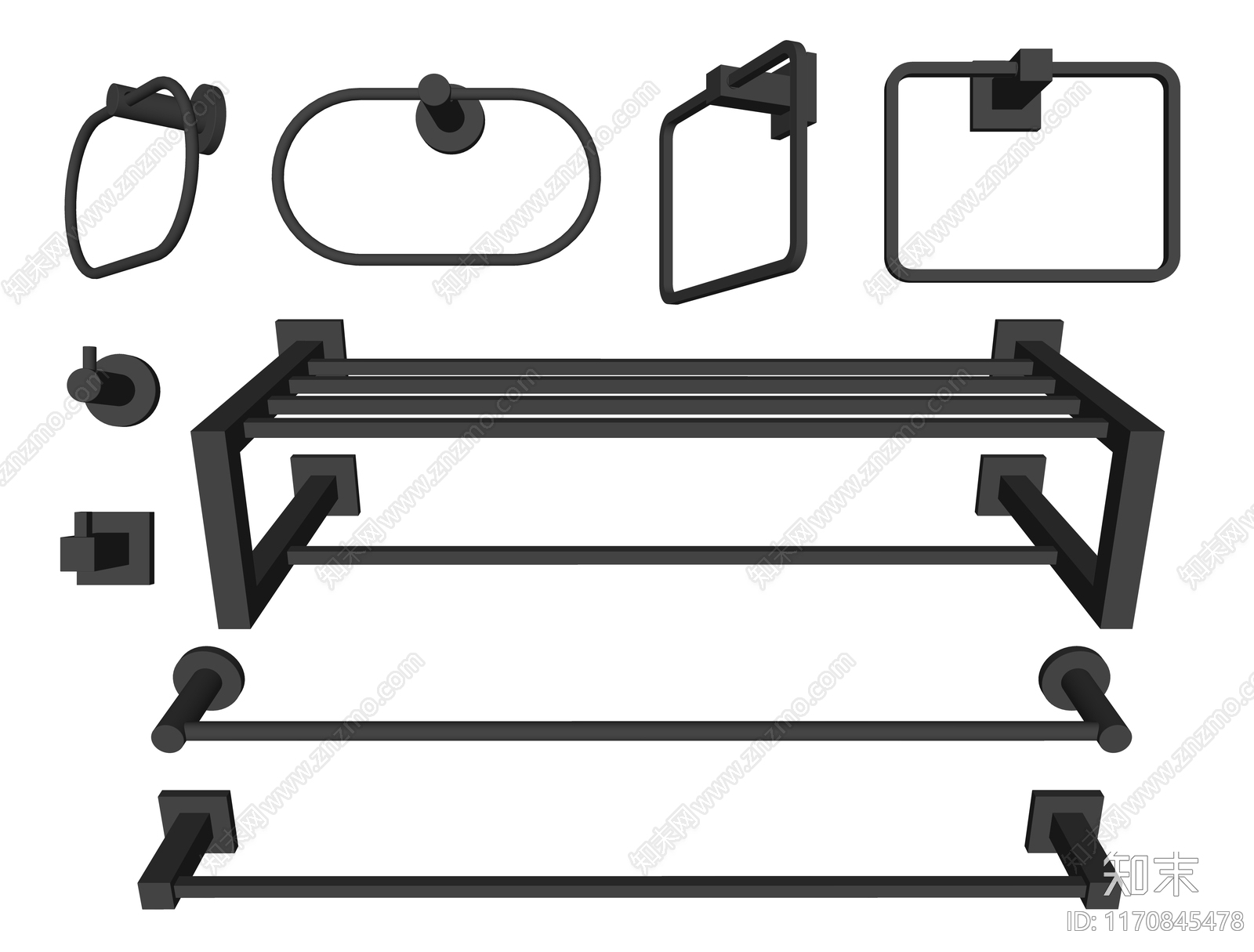 毛巾架SU模型下载【ID:1170845478】