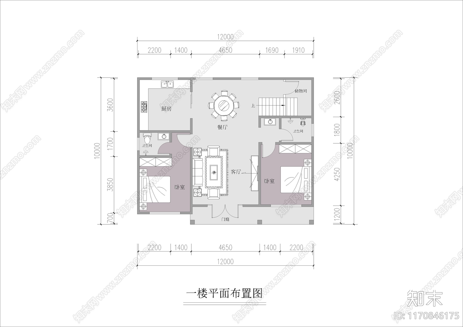 现代新中式别墅建筑cad施工图下载【ID:1170846175】