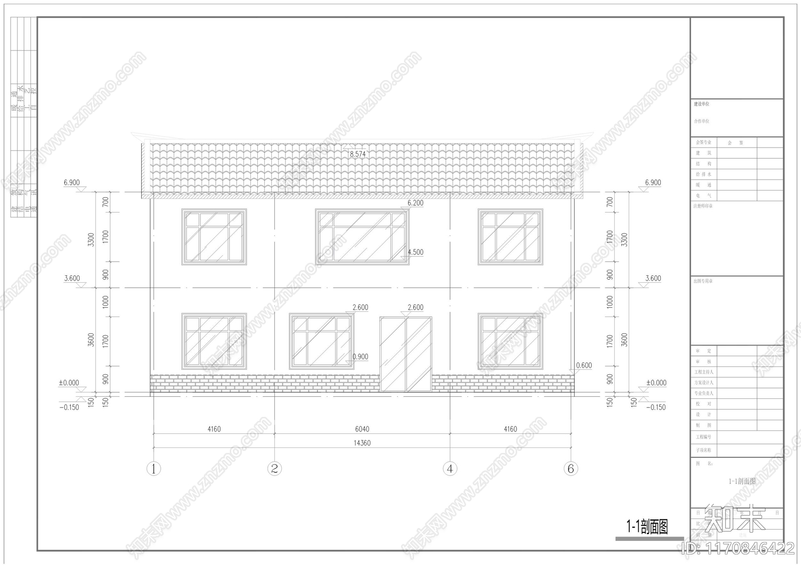 新中式中式别墅建筑cad施工图下载【ID:1170846422】