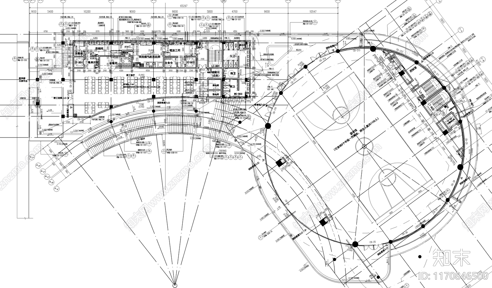 现代学校建筑cad施工图下载【ID:1170846500】