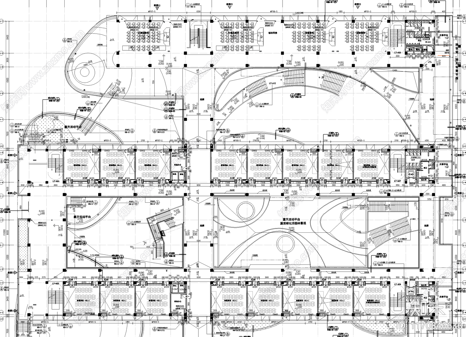 现代学校建筑cad施工图下载【ID:1170846636】