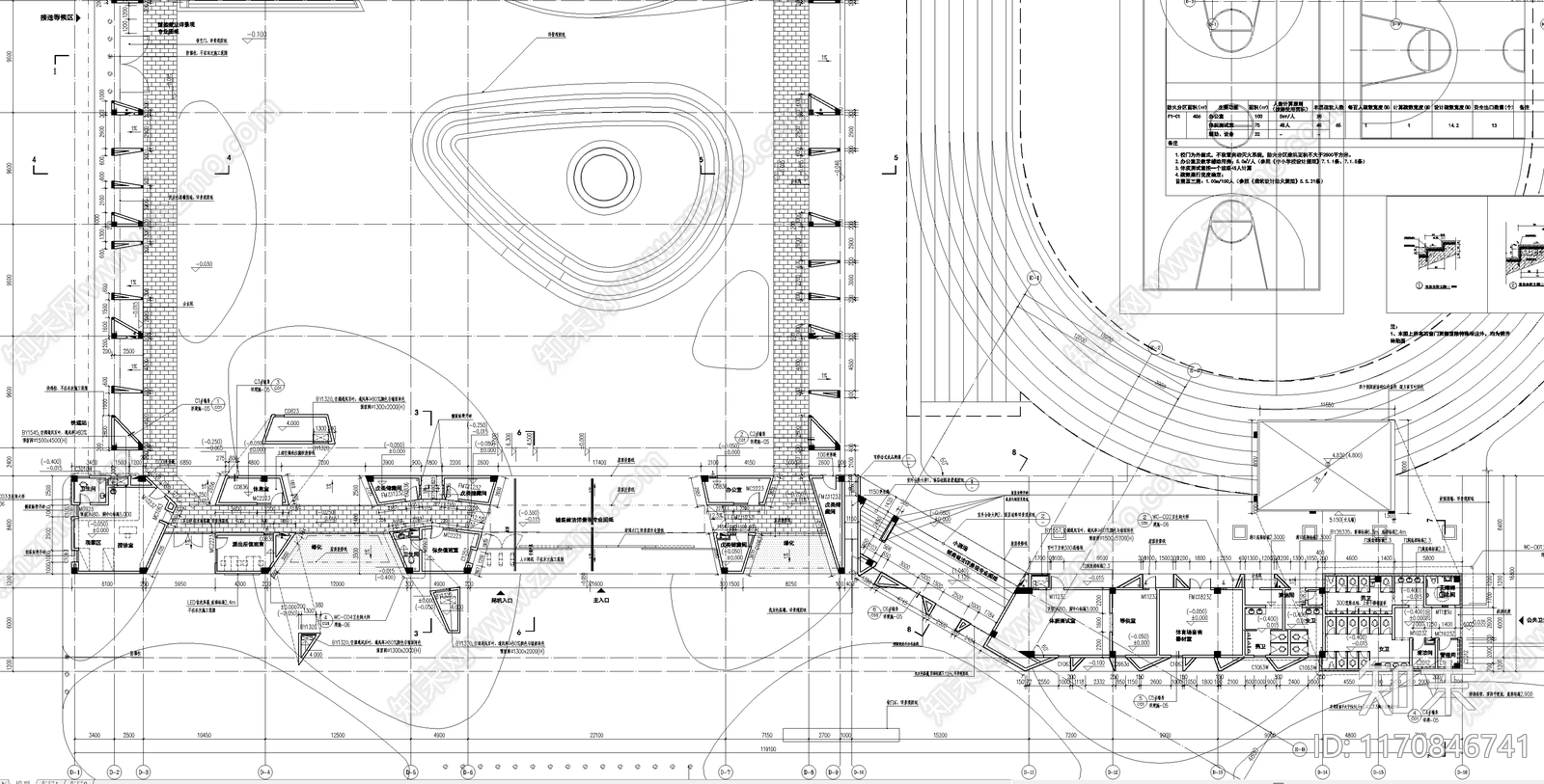 现代学校建筑cad施工图下载【ID:1170846741】