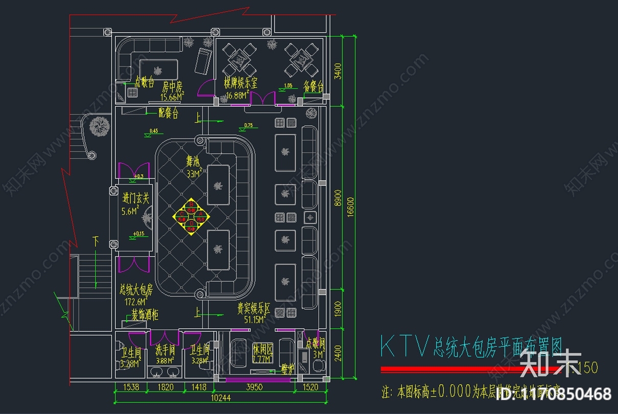 美式欧式KTV施工图下载【ID:1170850468】