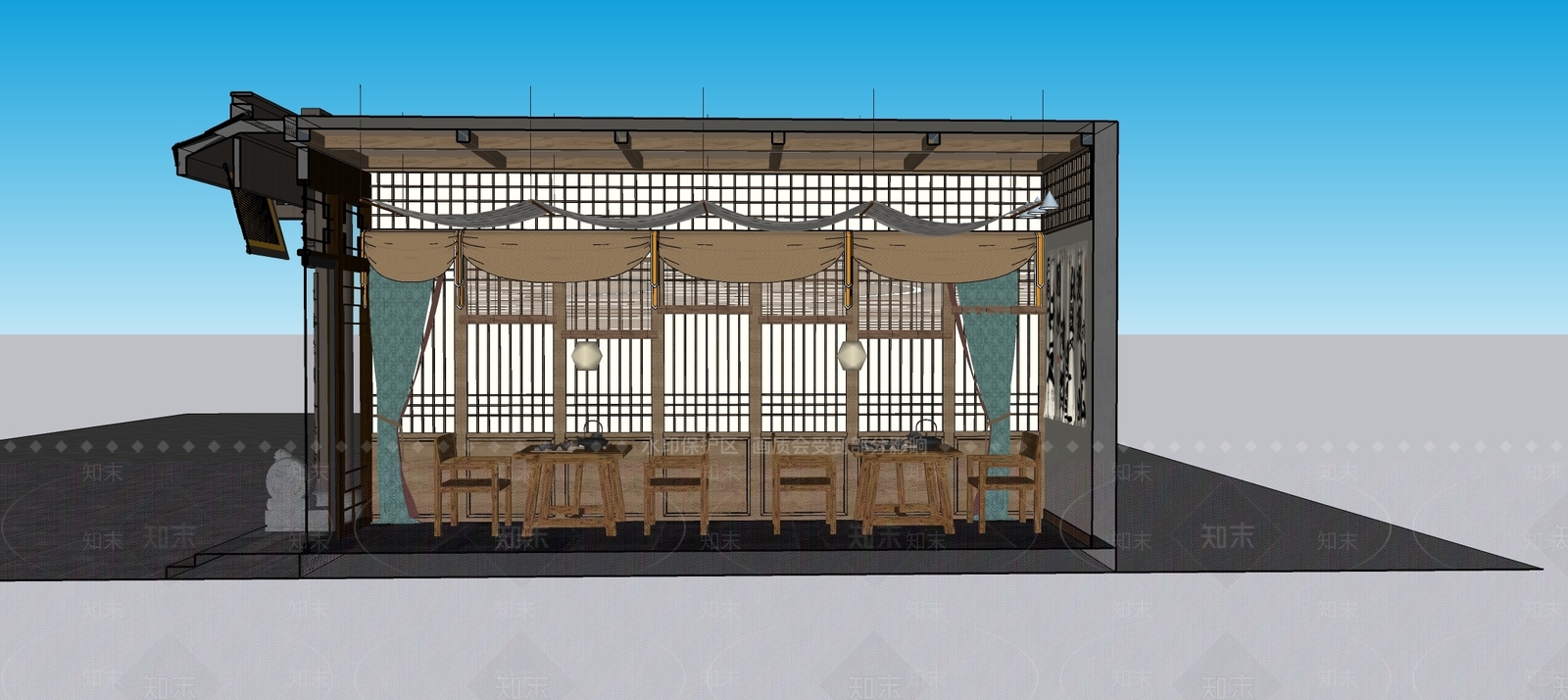 中古奶茶店SU模型下载【ID:1170853615】