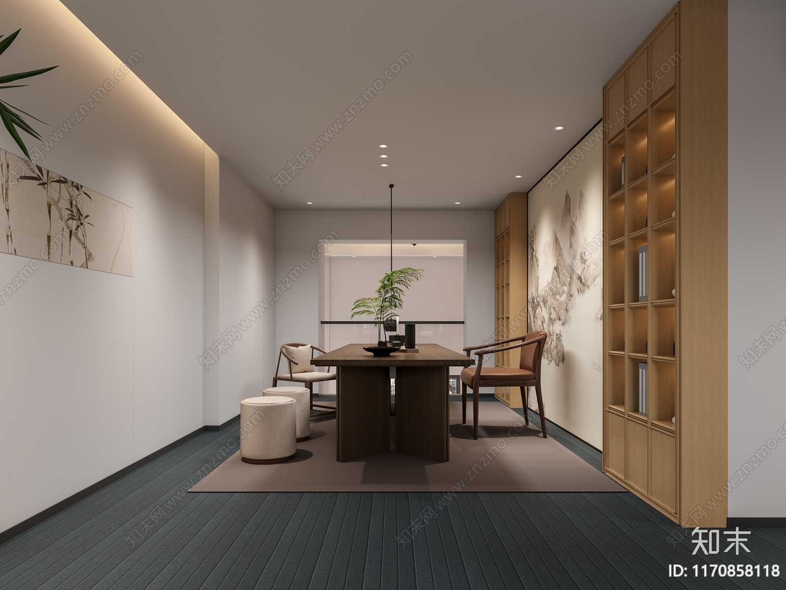 新中式现代茶叶店3D模型下载【ID:1170858118】