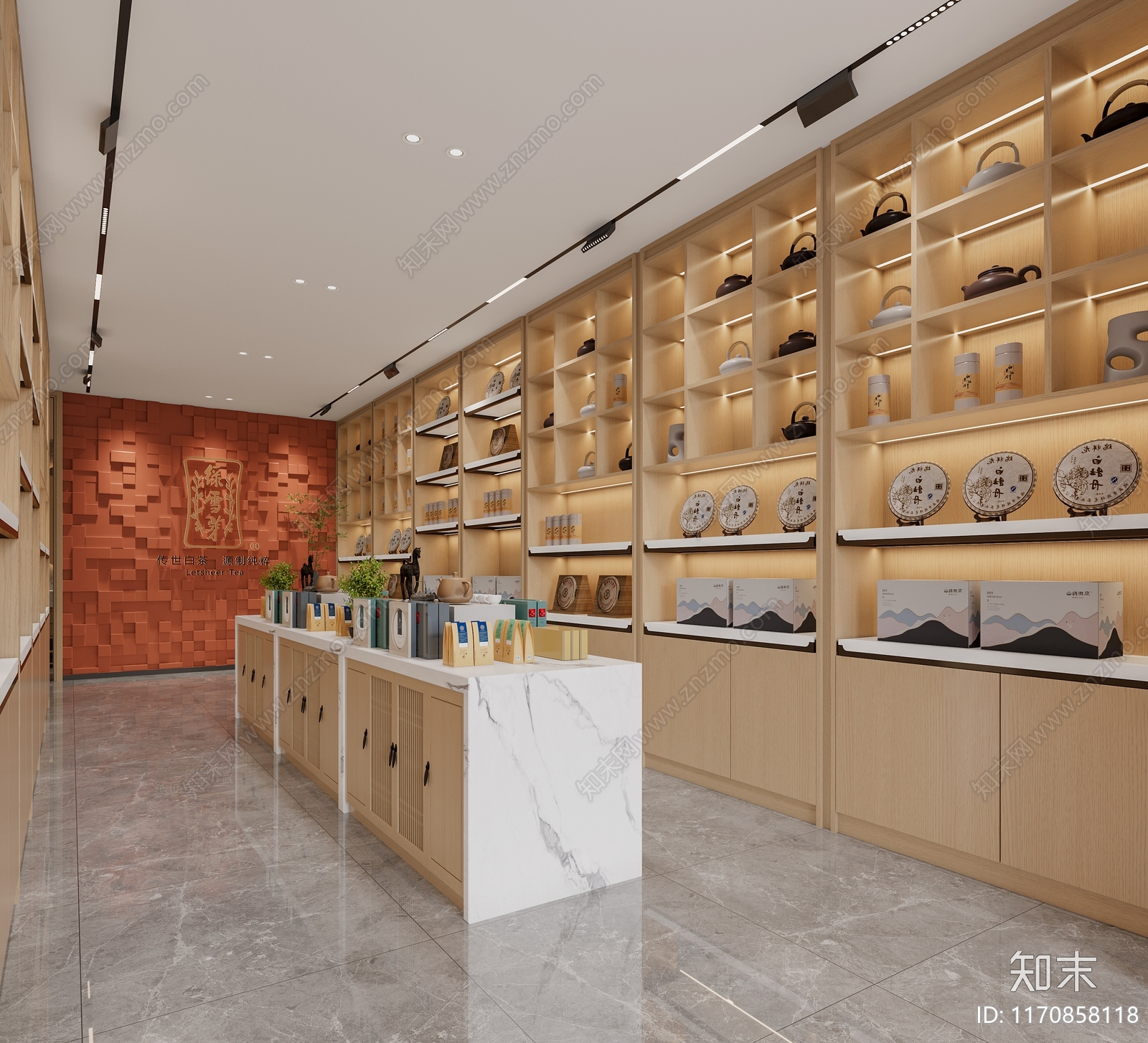 新中式现代茶叶店3D模型下载【ID:1170858118】