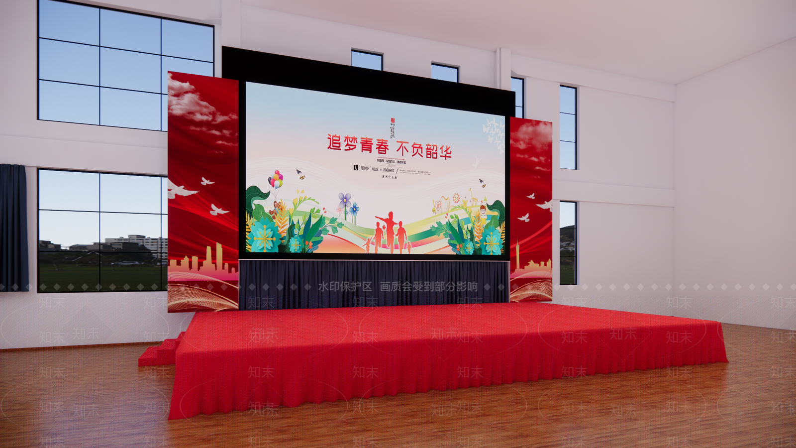 现代简约其他学校空间SU模型下载【ID:1170861313】