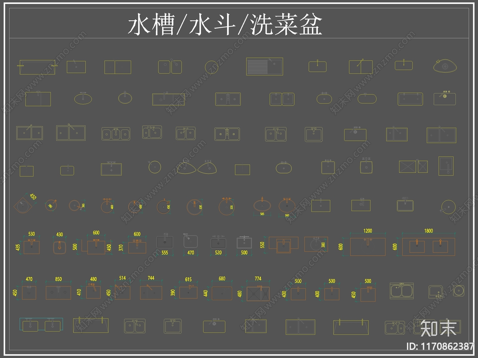 现代厨房设施cad施工图下载【ID:1170862387】