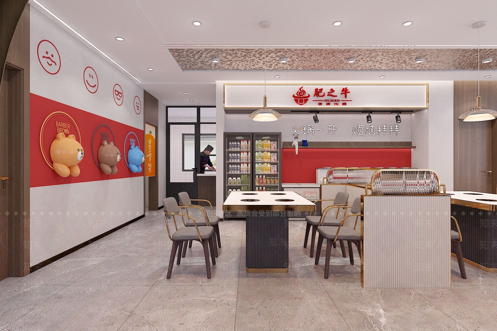 现代轻奢火锅店3D模型下载【ID:1170863726】