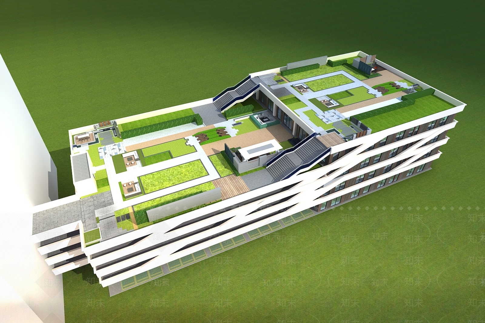 现代户外停车场3D模型下载【ID:1170863936】
