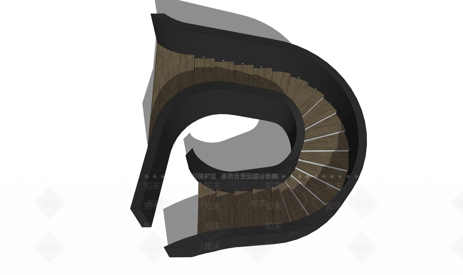现代楼梯SU模型下载【ID:1170866466】