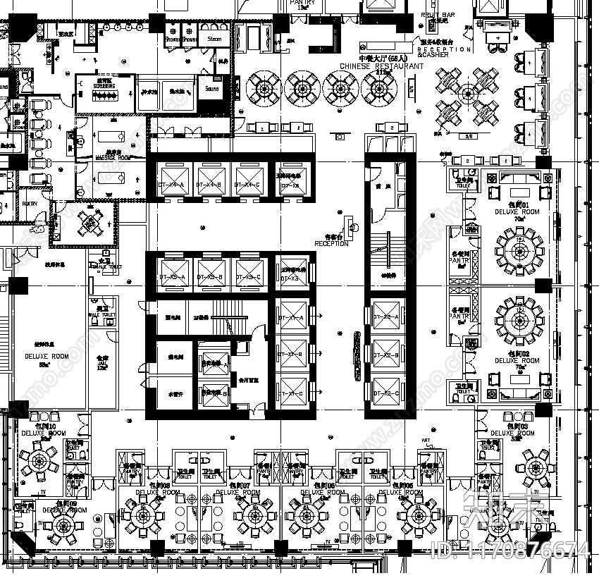 现代简约酒店建筑施工图下载【ID:1170876674】