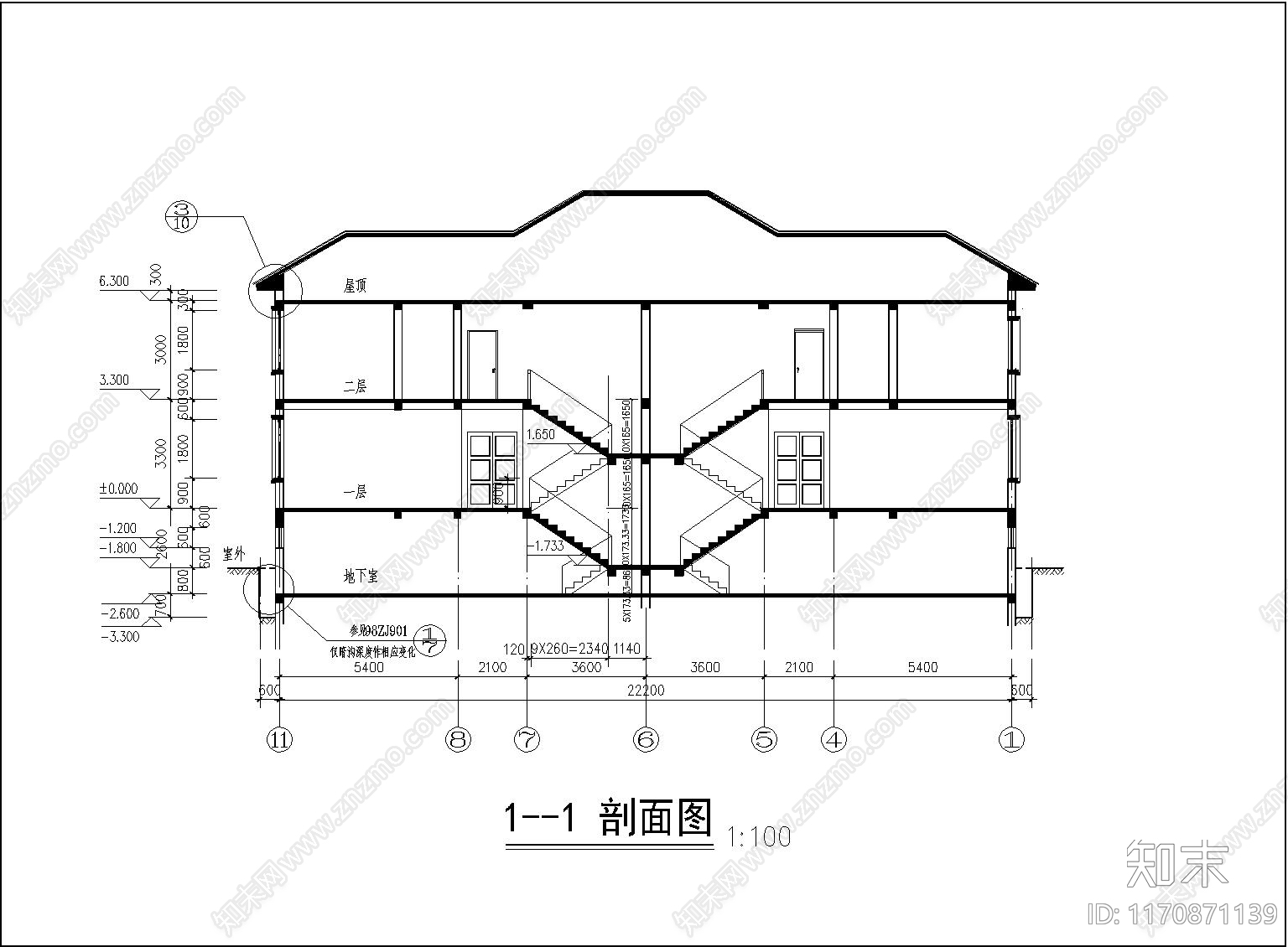 现代别墅建筑施工图下载【ID:1170871139】