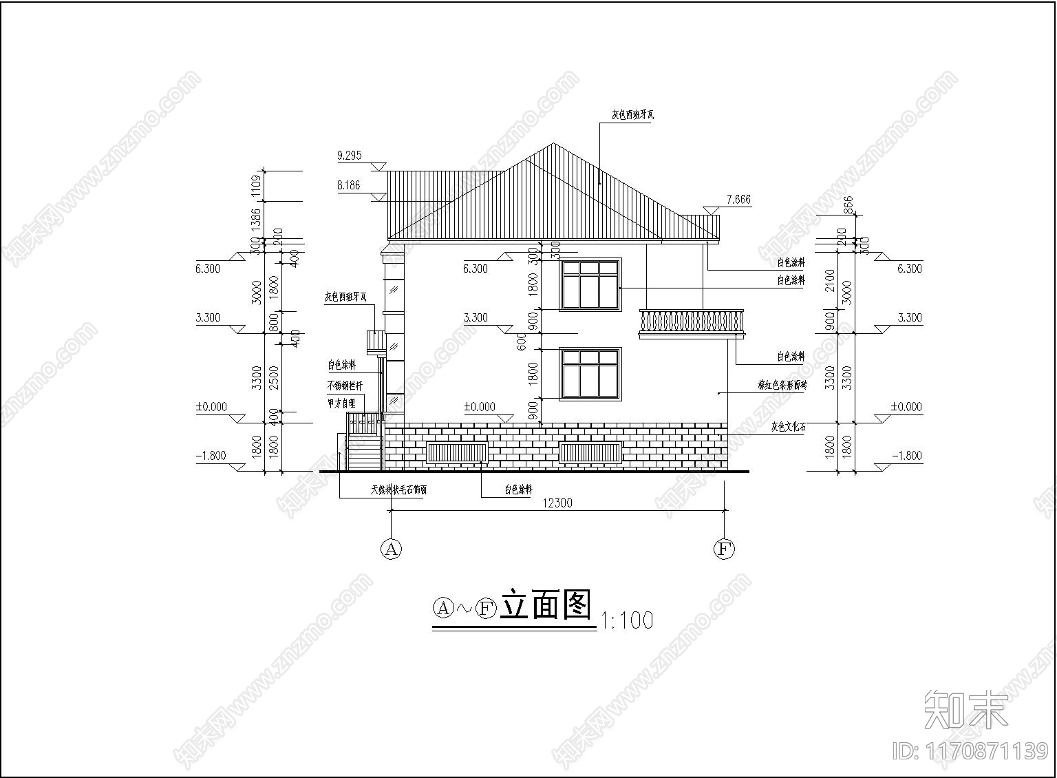 现代别墅建筑施工图下载【ID:1170871139】