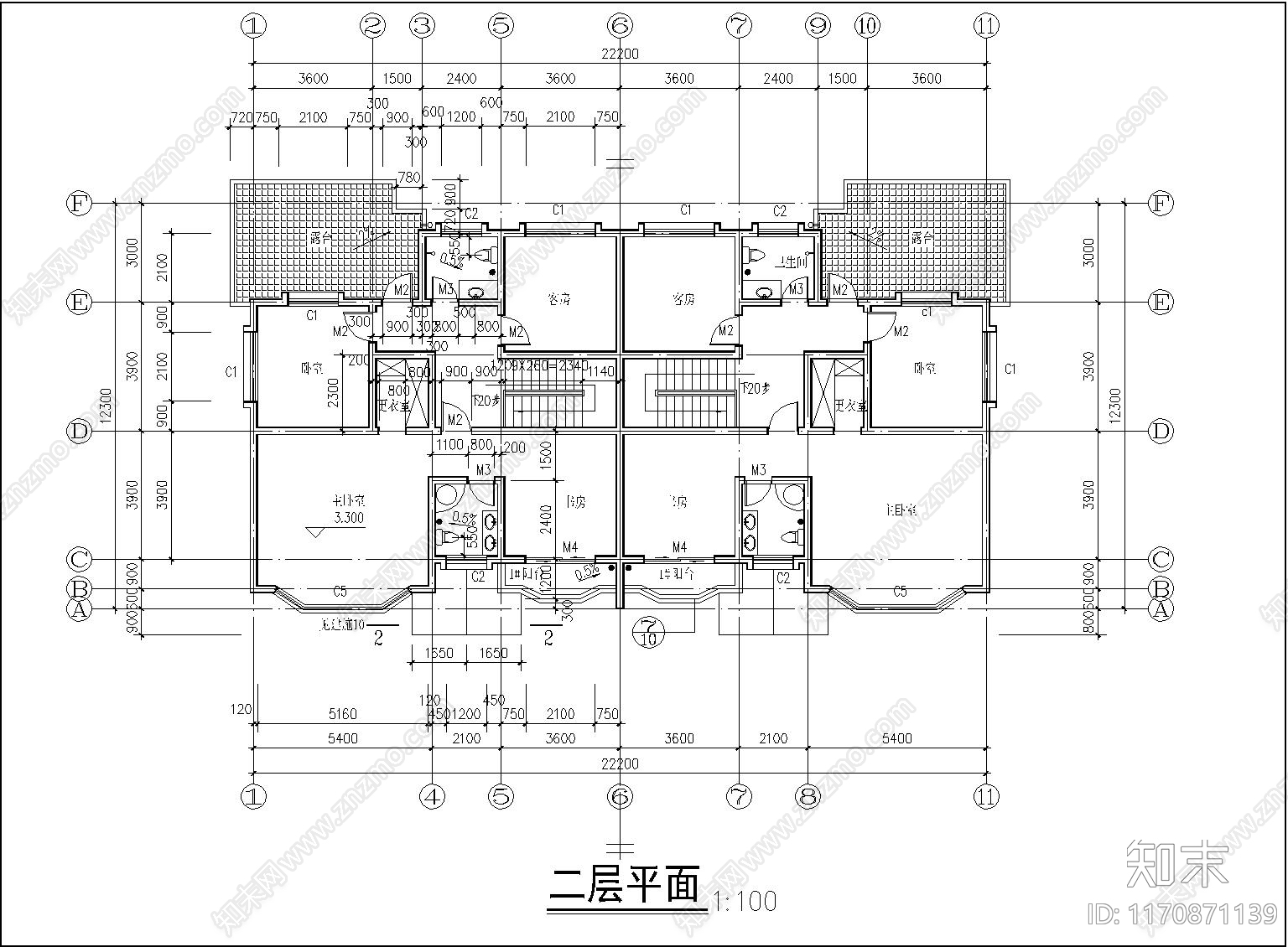 现代别墅建筑施工图下载【ID:1170871139】