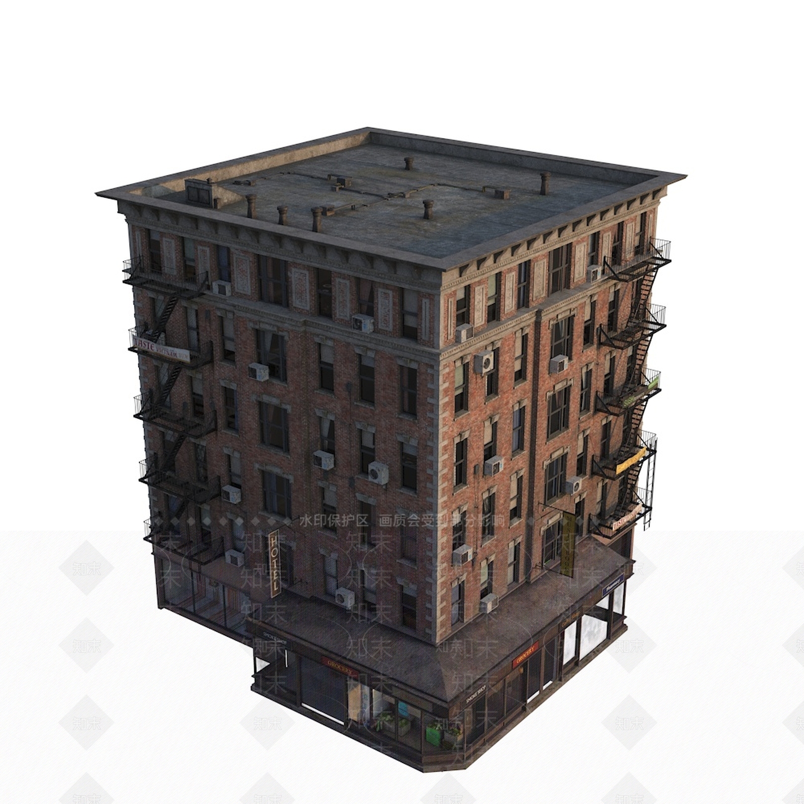 美式欧式其他商业建筑3D模型下载【ID:1170874427】