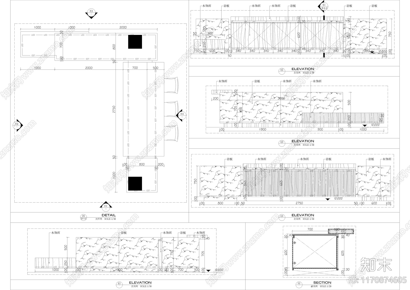 现代吧台施工图下载【ID:1170874605】
