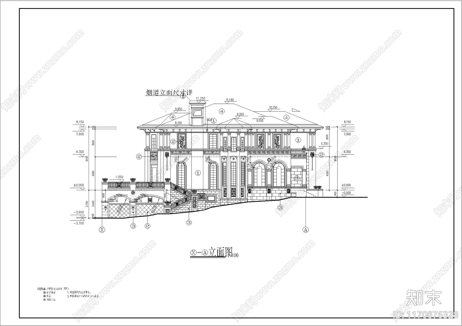 欧式简欧别墅建筑cad施工图下载【ID:1170876328】