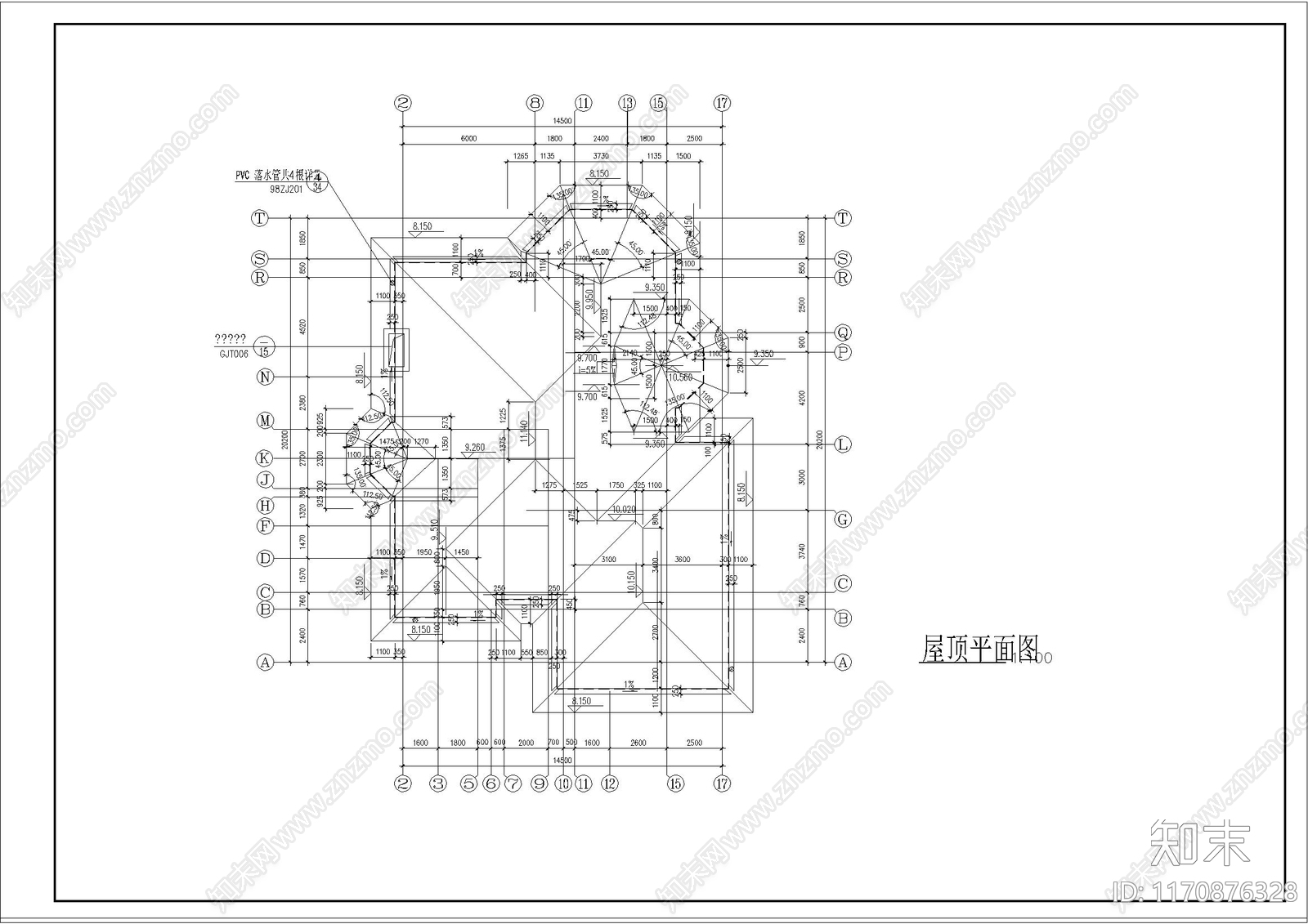 欧式简欧别墅建筑cad施工图下载【ID:1170876328】