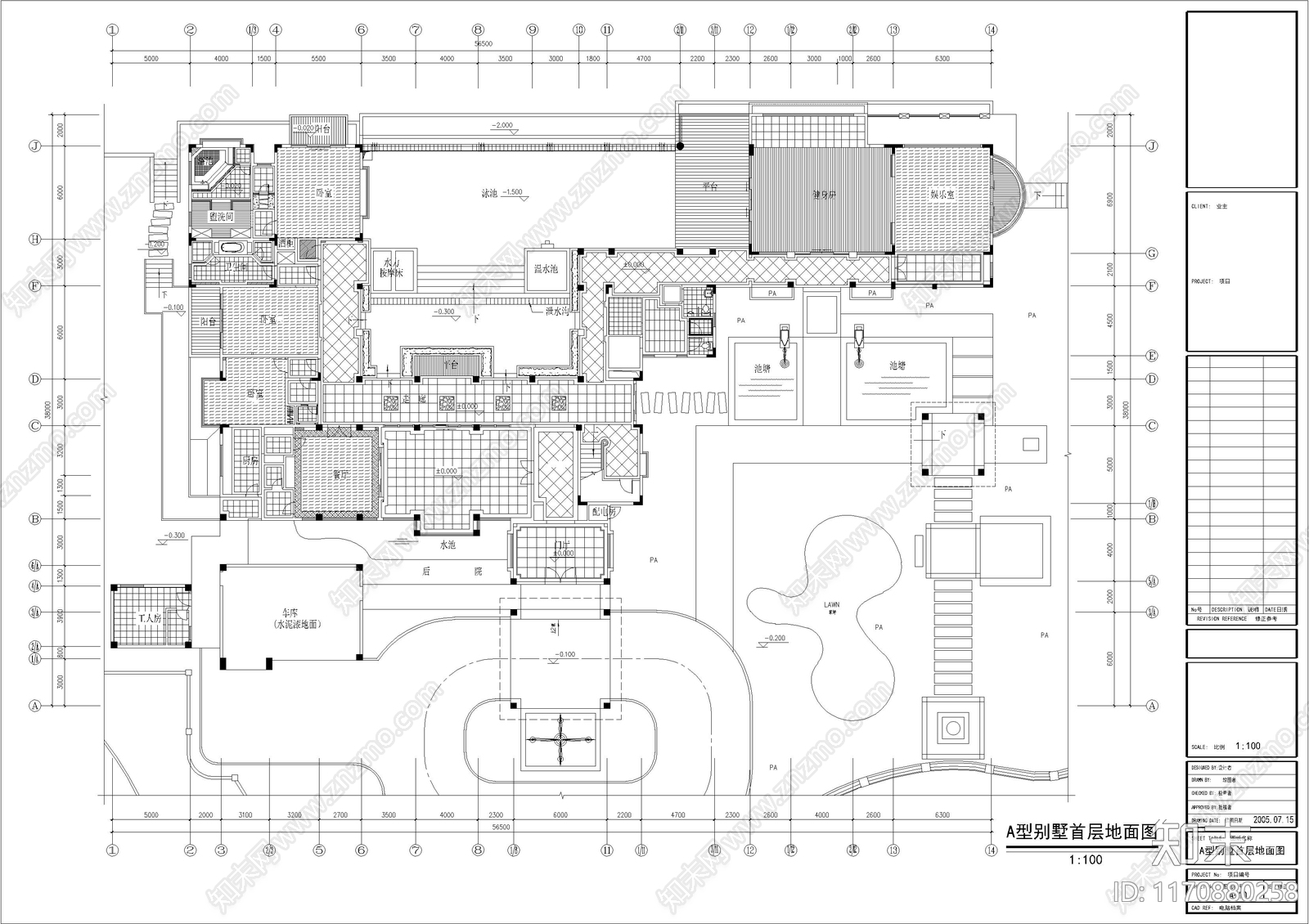 现代别墅建筑cad施工图下载【ID:1170880258】