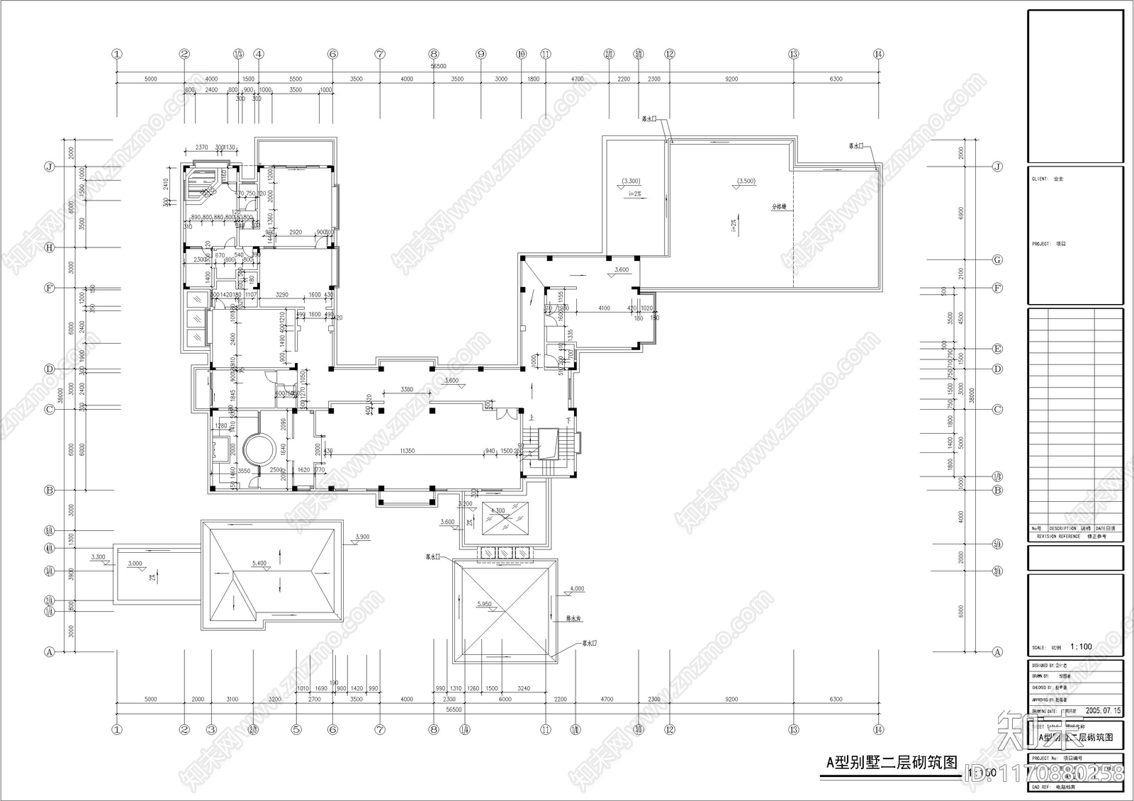 现代别墅建筑cad施工图下载【ID:1170880258】