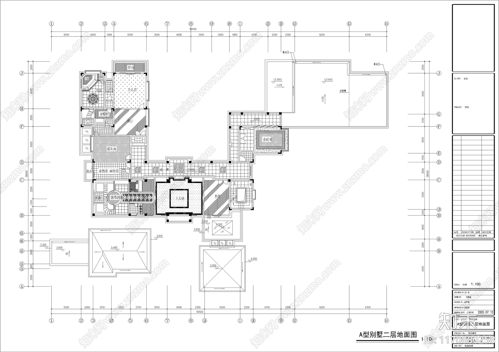 现代别墅建筑cad施工图下载【ID:1170880258】